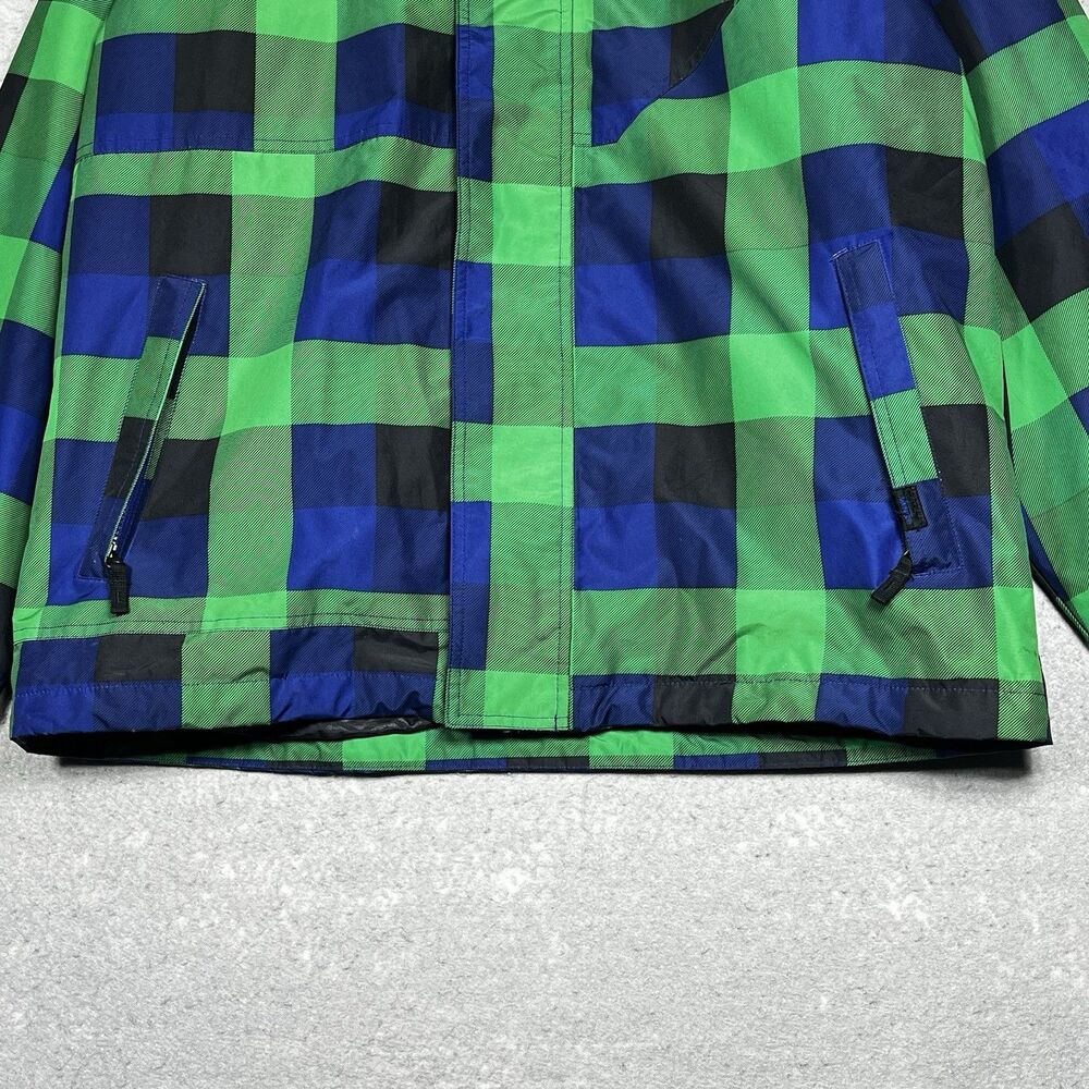 Vans Ski Snowboard Jacket Mens Size Large Blue Green Plaid Coat Hooded - Picture 3 of 12